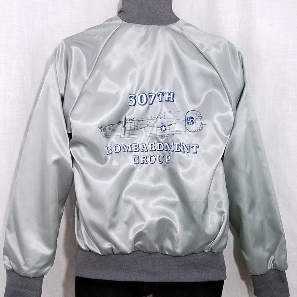 307th Bombardment Group Satin Bomber Jacket Vintage 80s Long Rangers WWII